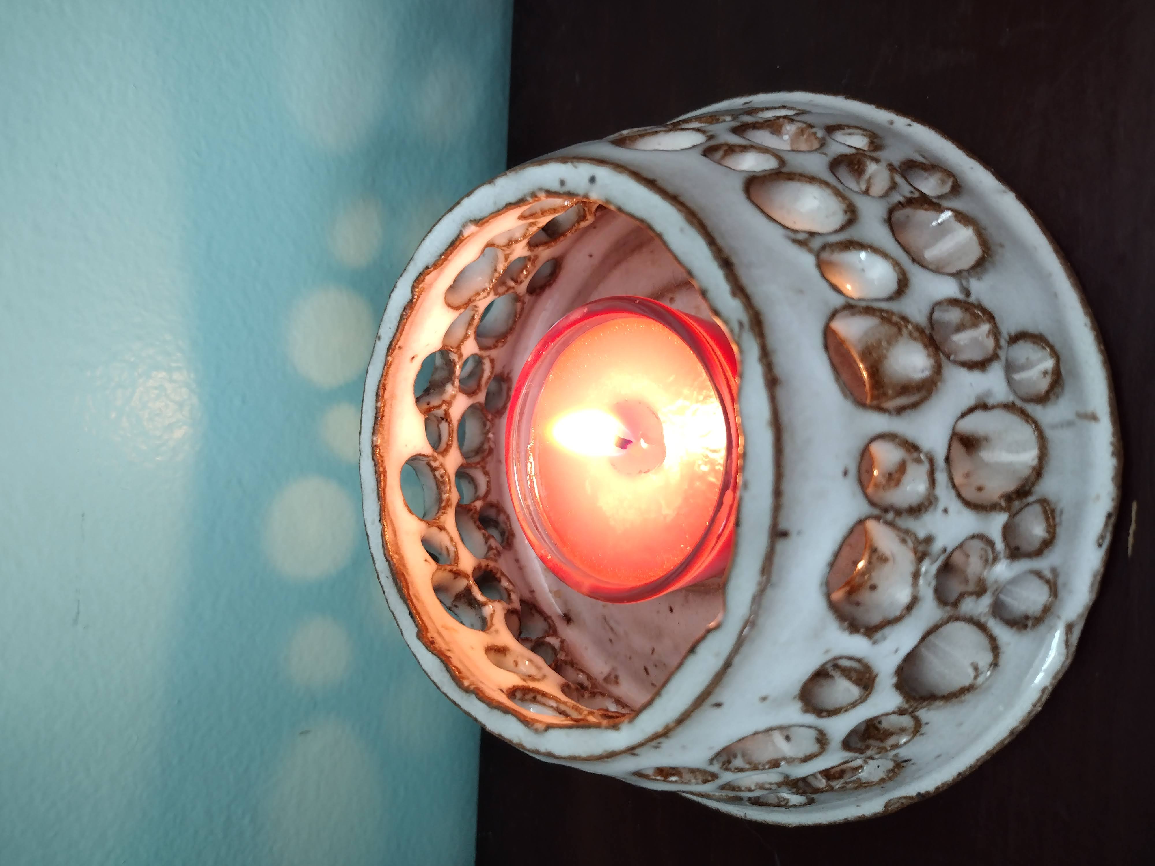 luminary with votive