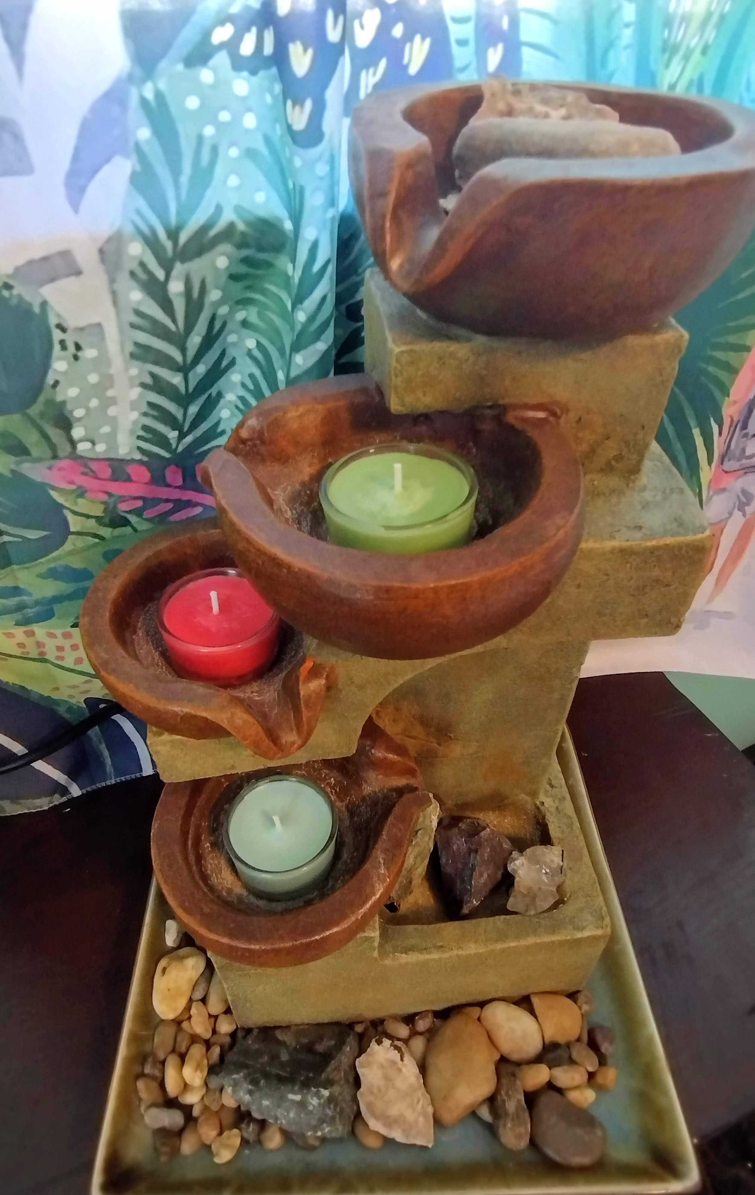 fountain with votives
